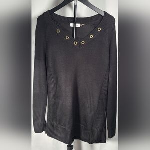 Calvin Klein Black Sweater with Gold Details